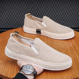 AIDASE  -  Men's Spring New Beijing Cloth Shoes Slip-On Casual Thin Driving Fisherman Shoes round Toe Canvas Non-Leather Leisure Sneakers aidase-shop