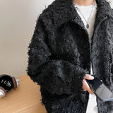 Aidase Men Jackets High Street Loose Personalized Contrast Color Patchwork Turn-down Collar Male Tops Fashion aidase-shop