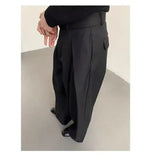 AIDASE  -  Men's High-Waisted Wide-Leg Trousers with Pleated Detail Casual Pants aidase-shop