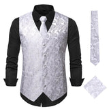 AIDASE  -  Men's Paisley Floral Embroidered Vest Suit Waistcoat with Tie New Autumn Fashion European Size Business Formal Dress aidase-shop
