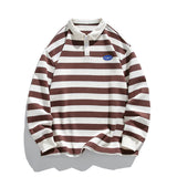 AIDASE  -  Spring Autumn Loose ex Long Sve  Ne Sweatirt Striped Japanese Sle Casual Faion Youth ular Wear aidase-shop