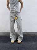 AIDASE  -  Retro American Splatter Double Knee Logging Work Pants Loose Wide Leg Casual Jeans for Men And Women Cleanfit Silhouette aidase-shop