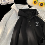 Aidase Korean Wind Classic Loose Print Hooded Sweatshirt Casual Sports Pullover Hoodie Oversized Men Women Hooded