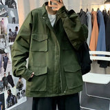 AIDASE  -  Hong Kong Style Retro Trendy Brand Men Spring and Autumn Multi-pocket Loose Versatile Trendy Functional Style Baseball Jacket aidase-shop