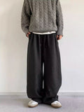 AIDASE  -  Retro Dstring Casual Pants Loose Fit Versatile Lazy Sle Long Trousers for Men And Women Basic Autumn Winter New Arrival aidase-shop