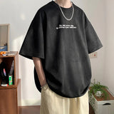 AIDASE  -  Loose Fit American Sle Heavyweight ort Sve T-irt for Men Summer Trendy Brand Suede f Sve Body irt Top aidase-shop