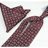 AIDASE  -  2PCS Neck Ties Set Fashion Paisley Striped Neckties Gentlemen Daily Wear Navy White Block Pocket Square Wedding Tuxedo Accessory aidase-shop