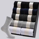 AIDASE  -  6 Pairs Men's 100% Cotton Socks Black White Gray Business Men Tube Socks Soft Breathable Spring Summer for Male Socks Plus Size
