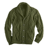 AIDASE  -  Men's Single-breasted Sweater for Autumn and Winter, European and American Fashion, Solid Color, Long-sleeved, Lapel Top Coat aidase-shop