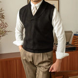 AIDASE  -  Men's Casual Sweater Vest Warm and Comfortable Vest in Autumn and Winter Solid Color Sweater Vest Casual Fashion Warm Top aidase-shop