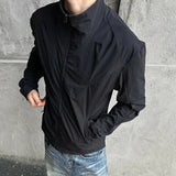 AIDASE  -  New Summer Men'a Jackets Solid Color Stand Collar Zipper Mesh Patchwork Sun-proof Clothing Solid Color Male Coats aidase-shop