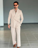 AIDASE  -  Modern Men's Suit 2 Pieces Two Buttons Blazer Pants Peaked Lapel Business Customized Tuxedo Formal Wedding Groom Costume Homme aidase-shop