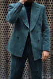 Aidase Corduroy Peak Lapel Men Suits Costume Homme Wedding Masculino Terno Tuxedo Slim Fit Groom Prom Blazer 2 Pieces Jacket+Pant aidase-shop