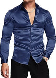 AIDASE  -  Glossy Long Sleeve Men's Shirt 70s Disco Style Casual Autumn Wear Comfortable Chinese Brand Fashionable Top for Men aidase-shop