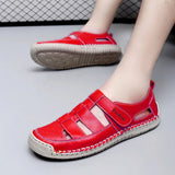 AIDASE  -  Summer Breathable Leather Women's Sandals Fashion Women Slippers Non-Slip Casual Women Roman Shoes Outdoor Beach Flat Sandals aidase-shop