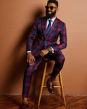 AIDASE  -  Fashion Wedding Men Suits New Stripe Tailor-Made Groom Business 2-Pieces Coat Pant Formal Occasions Party Singer Customized aidase-shop