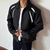 AIDASE  -  Autumn New Men's Jacket Contrast Color Patchwork Padded Shoulder Design Lapel Casual Stylish Korean Version Coats 21E7597 aidase-shop