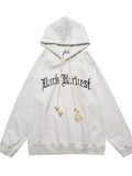 AIDASE  -  Autumn American Goth Letter Printed Pullover Hoodies Man Hip Hop Cotton Fleece Hooded Sweatshirts Pocket Y2K Streetwear Hoody aidase-shop