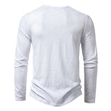 AIDASE  -  Spring Autumn Men Classic Casual Soild Color Shirt Men Fashion Tops Tees Men Slim Fit Long Sleeve Tshirt Tee Shirt aidase-shop