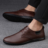Aidase New Men Casual Leather Shoes Fashion Brand Classic Men  Leather Shoes Brown/Black Hot Sale Breathable Business Lace-Up Men Shoes