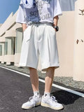 AIDASE  -  White DK Suit orts Men Summer Fre Sle Five-Point Straight Leg Casual Pants mid Waist Zipper Fly College Sle Leisure Wear aidase-shop