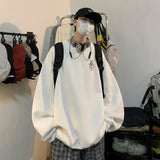 AIDASE  -  Men's Autumn and Winter New Multi-color Loose Large Size Sweatshirt Printed Pattern Round Neck Long Sleeve Top Hundred Clothing aidase-shop