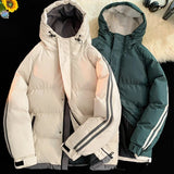 Aidase Autumn Winter Korean Fashion Trend Hooded Cotton-Padded Jacket Men Casual Loose Thick Warm Parka Coat Winter Puffer Jacket Men aidase-shop