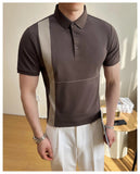 AIDASE  -  New Men's Stretchable Business Casual Polo Shirt, Fashion Slim Fit Short Sleeve T-Shirt, Available in Plus Sizes M-5XL. aidase-shop