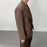 AIDASE  -  Men Striped Blazer Lapel Long Sleeve Button Casual Male Suit Streetwear Elegant Fashion Thin Coats Men Blazer S-5XL aidase-shop