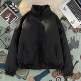 AIDASE  -  Retro Japanese Style Loose Casual Shoulder Zipper Jacket for Men And Women Spring Autumn Stand Collar Workwear Coat aidase-shop