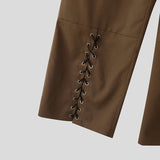 AIDASE  -  Men Pants Solid Color Button Lace Up Loose Casual Trousers Men Streetwear Joggers 2025 Fashion Leisure Male Long Pants aidase-shop