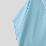AIDASE  -  Men T Shirt Solid Color V Neck Half Sleeve Oversize Male Tee Tops Streetwear 2025 See Through Fashion Sexy Men Clothing aidase-shop