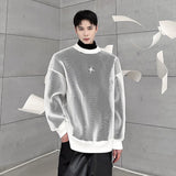 Aidase Darkwear Hollowed Out Mesh Design Long Sleeve Men Sweatshirt New Autumn Korean Fashion Long Sleeve Male Tops aidase-shop