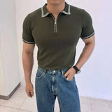 AIDASE  -  Ice Silk Knitted Thin Short Sleeved Men T-shirt Half Sleeved 2025 American Korea Fashion Male Tops Loose aidase-shop