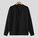 AIDASE  -  Men Hoodies Solid V Neck Long Sleeve Button Male Sweatshirts Loose Streetwear Korean Style Casual Cardigan Outerwear aidase-shop