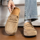 AIDASE  -  Lefu Shoes Men's Lightweight Bean Shoes Summer One Step Push Lazy Breathable Casual Half Support Slippers for Men aidase-shop