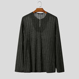 AIDASE  -  Men T Shirt Solid Color Knitted O-neck Long Sleeve Casual Male Tee Tops Streetwear 2025 Loose Fashion Men Pullovers aidase-shop