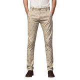 AIDASE  -  Open for Men Mens Suit Pants Mens Stretch Skinny Flat Front Casual Slim Fit Business Dress Lattice Pants aidase-shop