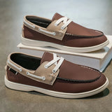AIDASE  -  Non Slip Men Casual Leather Shoes Loafers New Round-toe Comfortable Flats Driving Shoes Vintage Shoes for Men Zapatos 39-46 aidase-shop