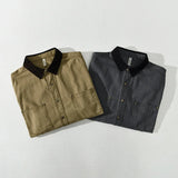 Aidase 110kg 100% Cotton Men Workwear Shirts 2024 Spring Summer Long Sleeve Retro Oversize Loose Blouses for Youth y2k Casual Male Tops aidase-shop