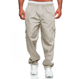 AIDASE  -  Spring Autumn New Fashion Cargo Pants Men Casual Multi Pocket Drawstring Trousers Loose Straight Tube Household All-match Pants aidase-shop