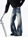 AIDASE  -  American Vintage Waed Distred Men's Jeans Elastic Casual Sle mid Waist Zipper Fly Slim Fit Long Trousers for Men aidase-shop