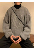AIDASE  -  Casual Men Knitwear Sweater Square Block Jacquard Patchwork Design Long Sleeve Round Neck Solid Color Pullovers 21E7644 aidase-shop