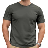 AIDASE  -  Men's Cotton Solid T-shirt Summer Casual Crew Neck Short Sleeve Sport Tee aidase-shop