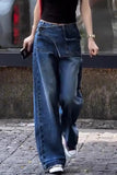 AIDASE  -  High Waist Wide Leg Straight Cut Denim Jeans Women's Early Autumn New Style American Retro Loose Fit Slimming Pants aidase-shop