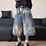 AIDASE  -  Summer New Men Tide Original Design Chic American Youth Fashion Capris High Street Style Jeans Straight Loose Shorts HK5239 aidase-shop