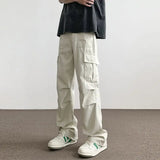 AIDASE  -  Men American Pocket Work Summer Thin Casual Loose Straight Trousers aidase-shop