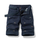AIDASE  -  Summer Casual Shorts Men Solid Color Embroidery Pattern cargo Shorts Cotton Beach Print Shorts Men Bermuda Overalls Pocket Pants aidase-shop