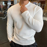 AIDASE  -  Spring Autumn Casual T-Shirt Men Long Sleeves Solid Shirt Fitness Bodybuilding Tees Tops Male Fashion Slim Stripes Tshirts aidase-shop