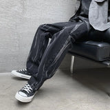 Aidase Jeans Men Casual Hip-hop Fashion European Style Autumn Simple Retro All-match Straight Trousers Cozy Tie-dye Chic Students New aidase-shop